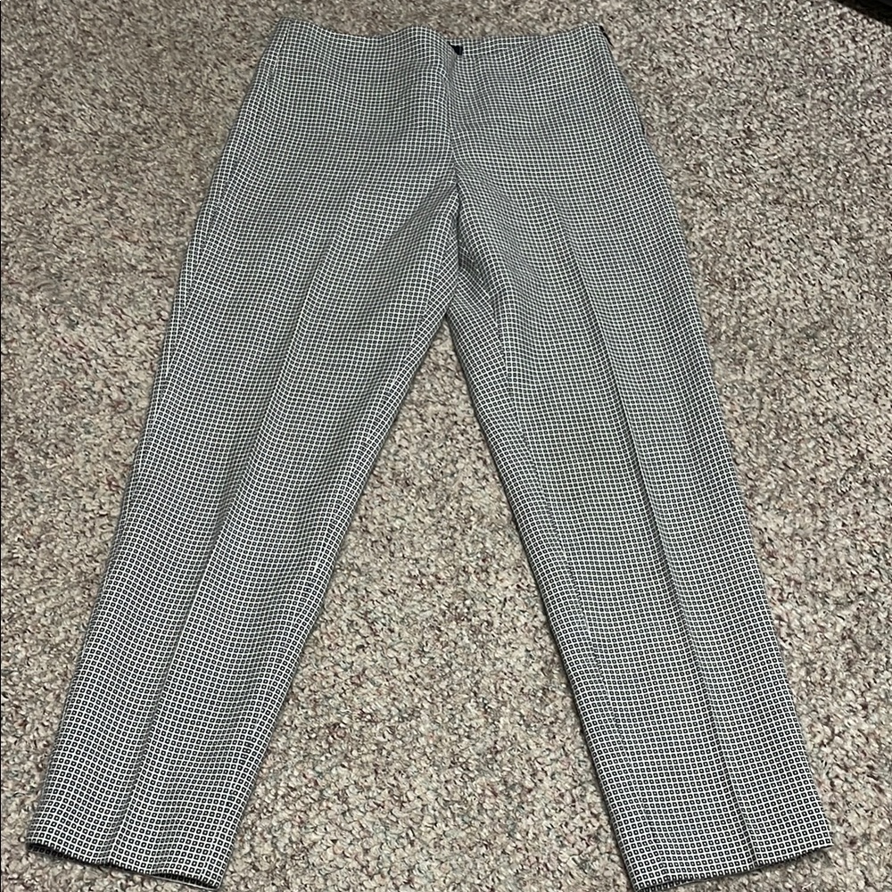 Judith and Charles wool Black and White patterned cropped Pants